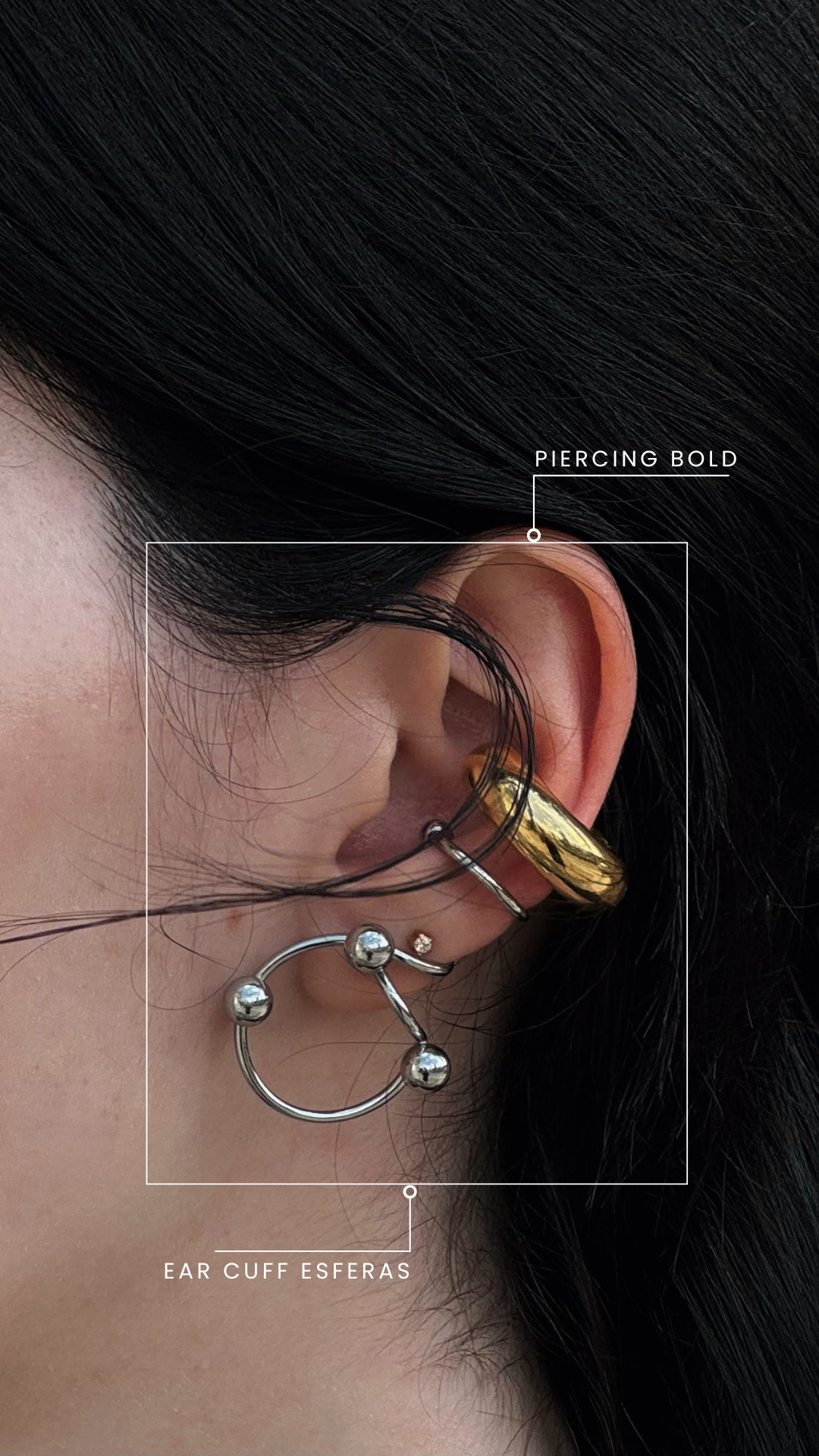 Piercing Bold Minimalista - Piercing de encaixe