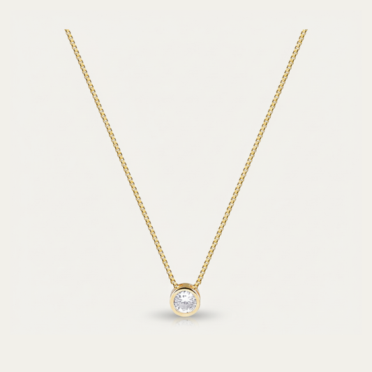 Colar Shine - Colar ponto de luz banhado a ouro