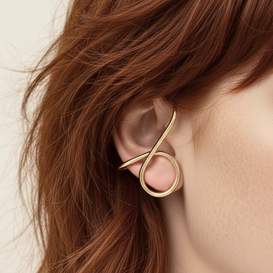 Brinco com Earcuff City  - Banhado a ouro