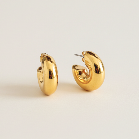 Argola Bold - Argola minimalista folheada a ouro