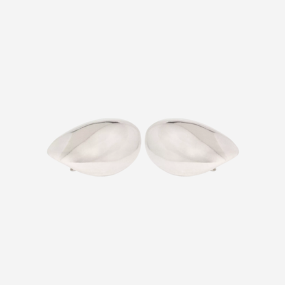 Brinco Lume - Brinco moderno banhado a ródio branco